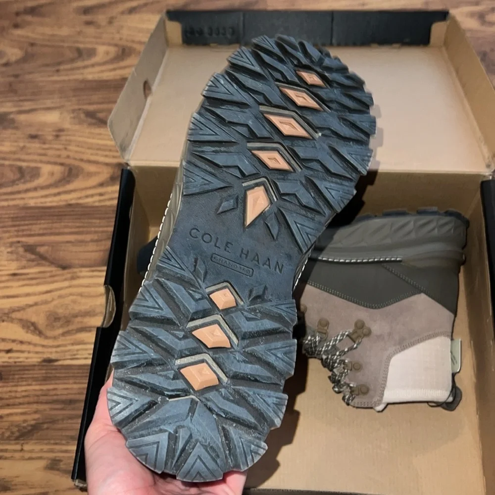 Cole Haan Men's Olive Green and Beige Hiking Boots